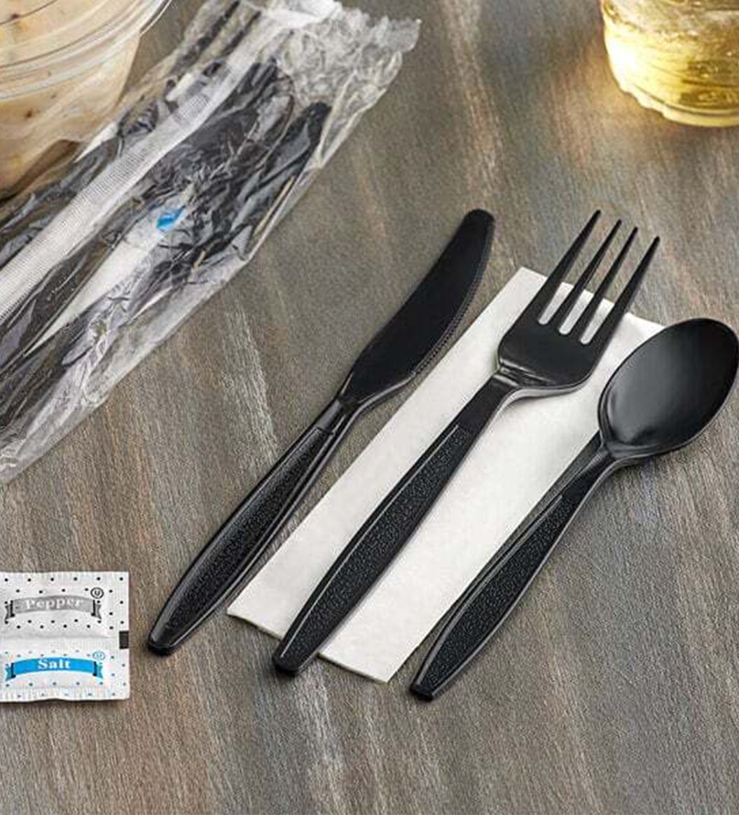 Visions Heavy Weight Beige Wrapped Plastic Cutlery Pack with